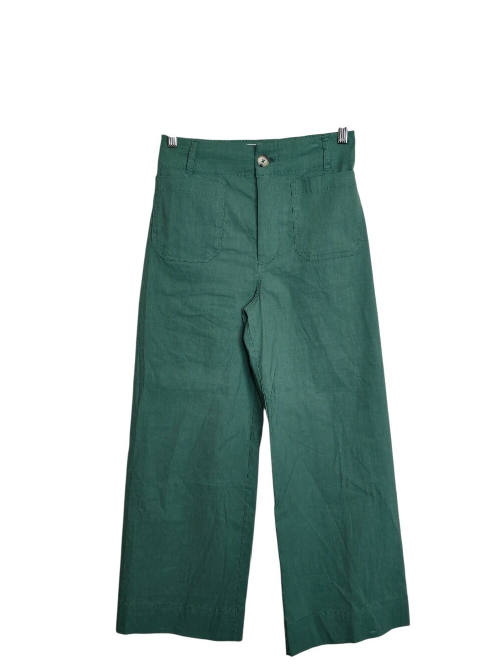 Maeve Muted Emerald Green Colette High Waisted Wide-Leg Trousers 28 - Picture 2 of 13